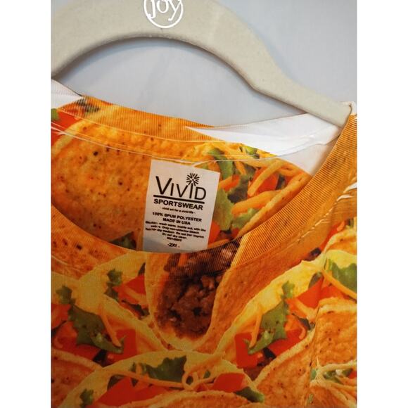 Vivid Tacos Mexican Print Short Sleeve T-Shirt Size 2XL "Distressed Fabric" - Picture 3 of 8